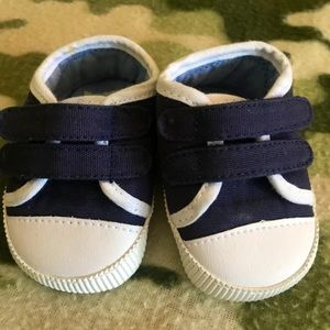 Blue & White Carter’s baby shoes size 2